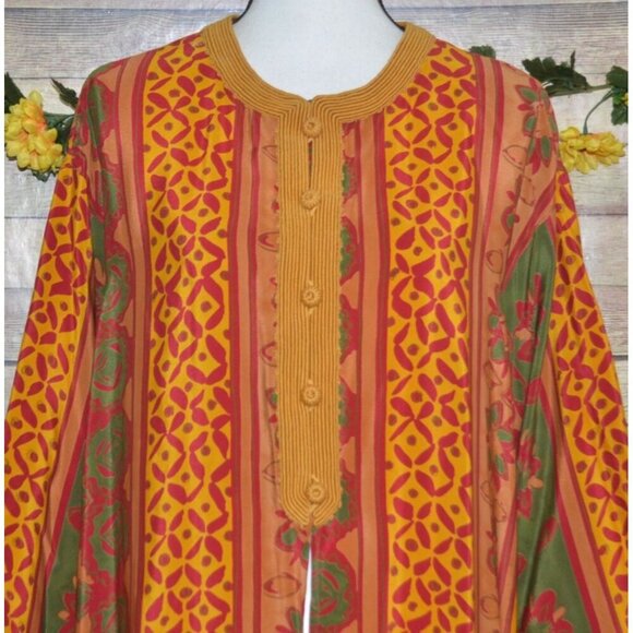 RARE Designer Oscar de la Renta 80's 2 PC Ensemble Silk Pants & Duster Size 10 - Picture 3 of 16